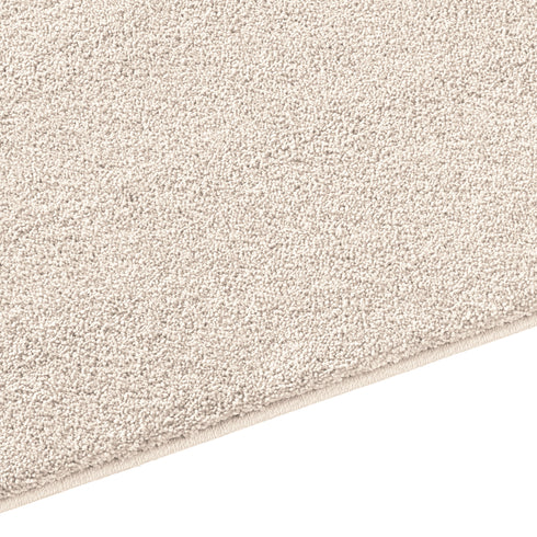 Kurzflor Teppich | Flauschiger Flachflor für Wohnzimmer, Esszimmer, Schlafzimmer oder Kinderzimmer | Creme